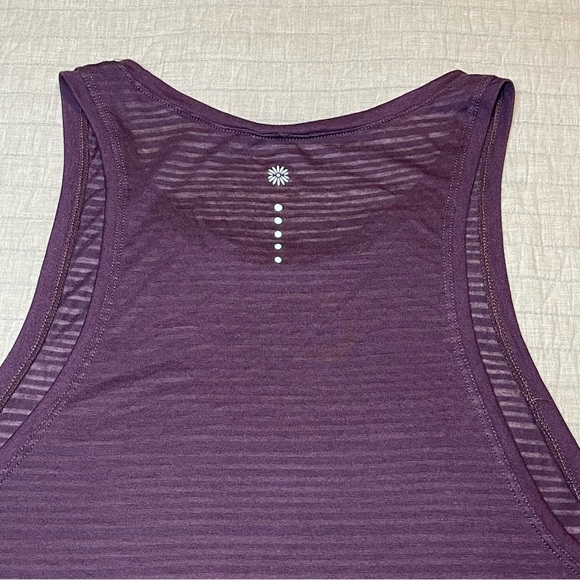 Tangerine Women's Active Striped Loose Fit Athletic Tank Top Plum Large - Picture 6 of 7